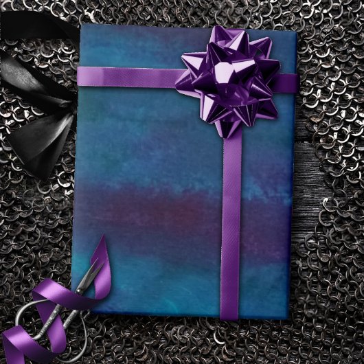 Blue-Ombre Abstract | Turquoise Blauwgroen Violet  Cadeaupapier