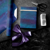 Blue-Ombre Abstract | Turquoise Blauwgroen Violet  Cadeaupapier