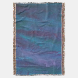 Blue-Ombre Abstract   Turquoise Blauwgroen Violet  Deken