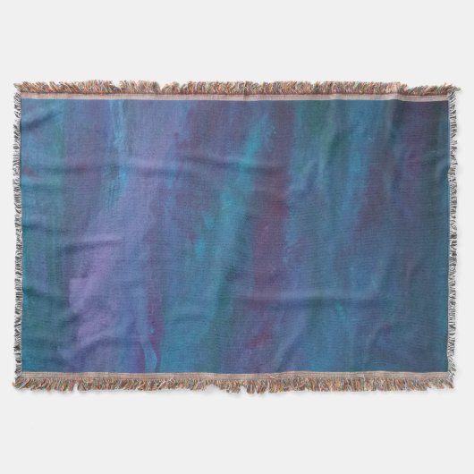 Blue-Ombre Abstract | Turquoise Blauwgroen Violet  Deken (Voorkant)