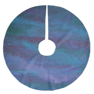 Blue-Ombre Abstract   Turquoise Blauwgroen Violet  Kerstboom Rok