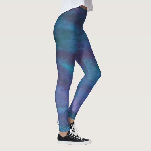 Blue Ombre Abstract | Turquoise Blauwgroen Violet Leggings (Rechts)