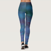 Blue Ombre Abstract | Turquoise Blauwgroen Violet Leggings (Achterkant)