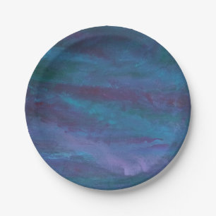 Blue-Ombre Abstracte Turquoise Blauwgroen Violet Papieren Bordje