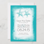 Blue Ombre Beach Sla de datumkaarten op Save The Date (Voorkant)