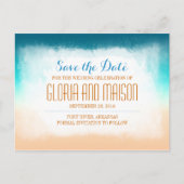 Blue ombre bewaart de datum briefkaarten (Voorkant)