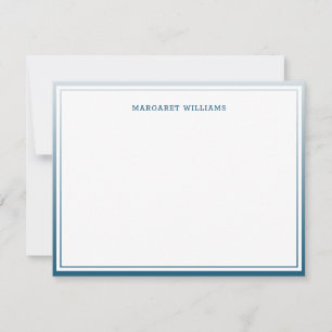 Blue Ombre Border Professional Modern Note Card Notitiekaartje