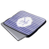 Blue Ombre Chevron Aangepaste laptophoes Laptop Sleeve (Voorkant onderkant)