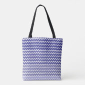 Blue Ombre Chevron persoonlijke Canvas tas (Achterkant)