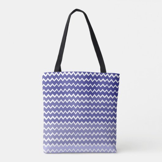 Blue Ombre Chevron persoonlijke Canvas tas (Achterkant)