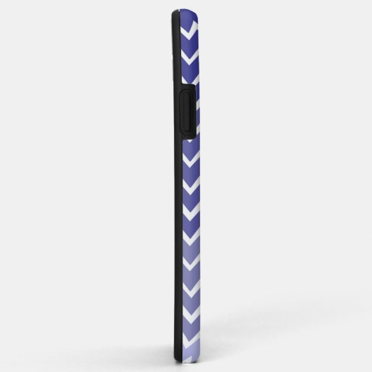 Blue Ombre Chevron persoonlijke iPhone Case (Achterkant/rechts)
