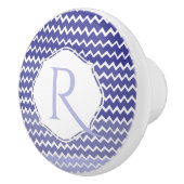 Blue Ombre Chevron Specialized Ceramic Knob Keramische Knop (Rechts)