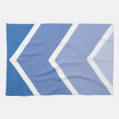Blue Ombré Chevron Stripes Theedoek (Horizontaal)