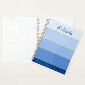 Blue Ombre Color Block Personalized Planner (Display)