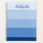 Blue Ombre Color Block Personalized Planner (Voorkant)
