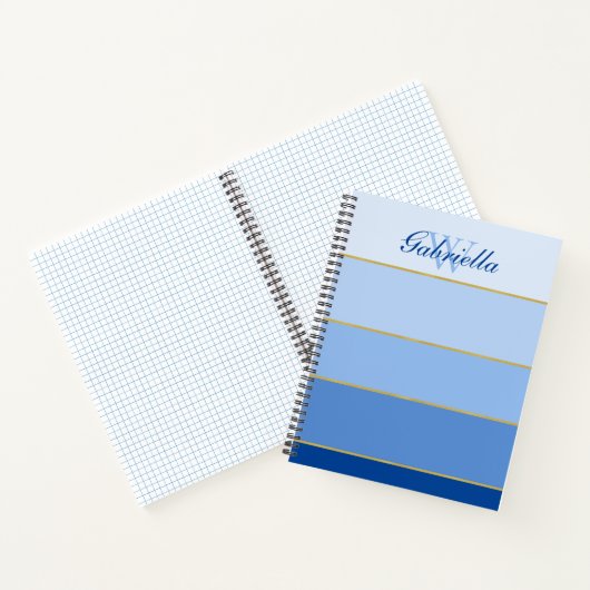 Blue Ombre Color Block Personalized Planner Notitieboek (Binnen)