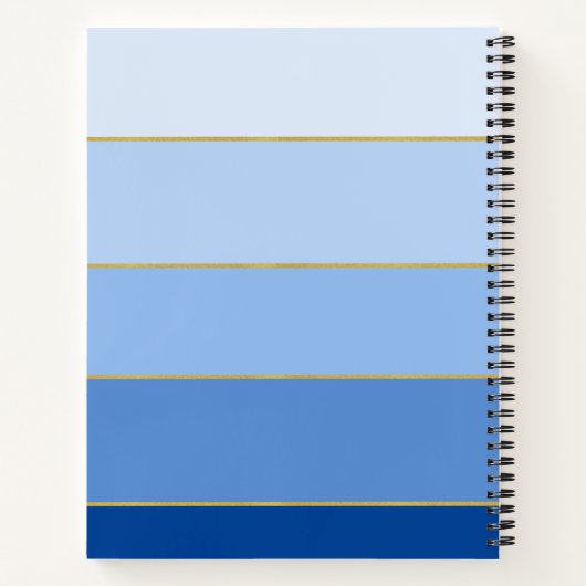 Blue Ombre Color Block Personalized Planner Notitieboek (Achterkant)