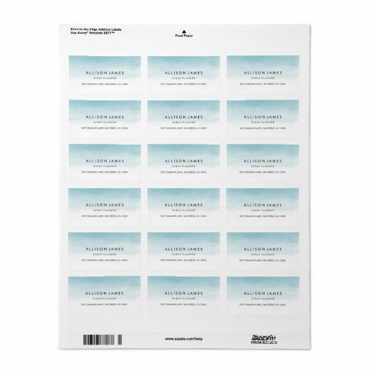 Blue Ombre Etiket (Full Sheet)