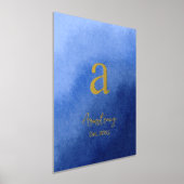 Blue Ombre familienaam jaar vastgesteld Real Folie Afdrukken (Laagn)