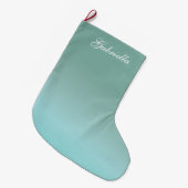 Blue Ombre gepersonaliseerd Grote Kerstsok (Voorkant (Hangend))