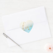 Blue Ombre Gold Love Hart Sticker (Envelop)