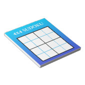 Blue Ombre Gradient 4x4 Sudoku Grid Sjabloon Notitieblok (Schuin)