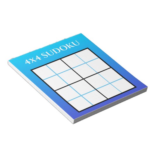 Blue Ombre Gradient 4x4 Sudoku Grid Sjabloon Notitieblok (Schuin)