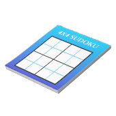 Blue Ombre Gradient 4x4 Sudoku Grid Sjabloon Notitieblok (Linkerzijde)
