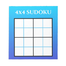 Blue Ombre Gradient 4x4 Sudoku Grid Sjabloon Notitieblok