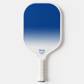 Blue Ombre Gradient Custom Text Name Cool Pickleball Paddle (Achterkant)