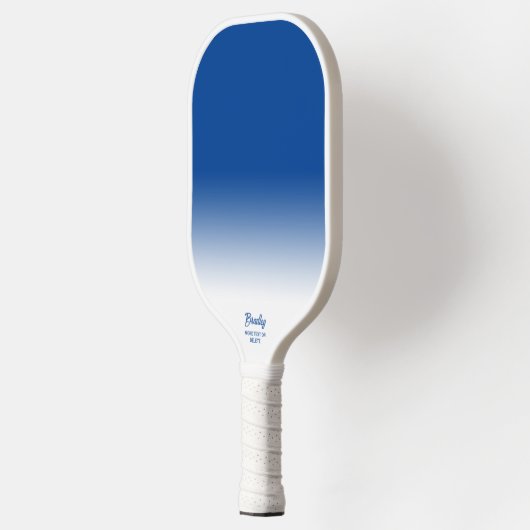 Blue Ombre Gradient Custom Text Name Cool Pickleball Paddle (Links)
