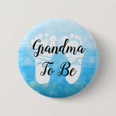 Blue Ombre Grandma om Baby shower Gift Button te z (Voorkant)