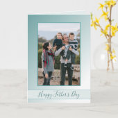 Blue Ombre Happy Vaderdag Foto Kaart (Gele Bloem)