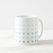 Blue Ombre Heart Valentijnse Love Mok (Voorkant rechts)