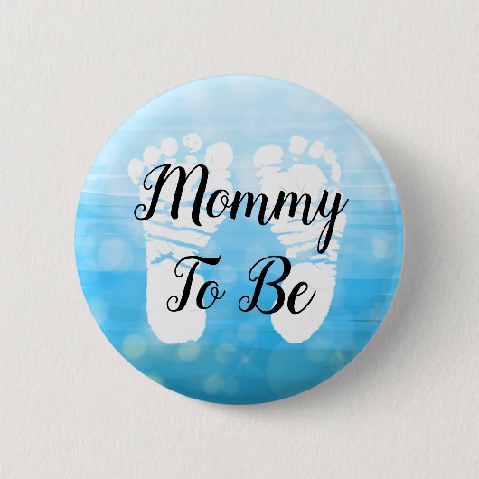 Blue Ombre mama om Baby shower Gift Button te zijn (Voorkant)