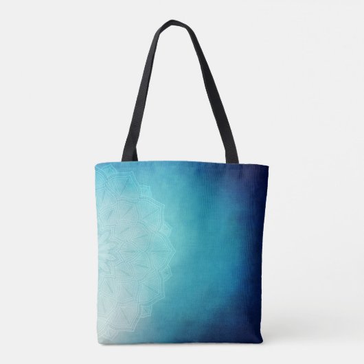 Blue Ombre mandala Tote Bag (Achterkant)