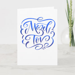 Blue Ombre Mazel Tov Wenskaart Kaart