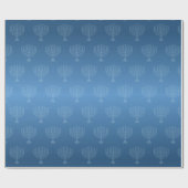 Blue Ombre Menorah Cadeaupapier (Vlak)
