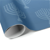Blue Ombre Menorah Cadeaupapier (Rol Hoek)