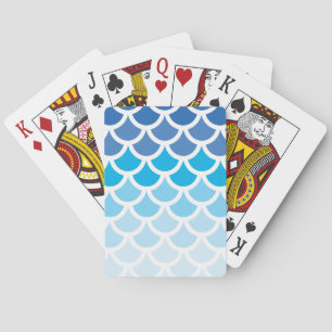 Blue Ombre Mermaid Scales Pokerkaarten