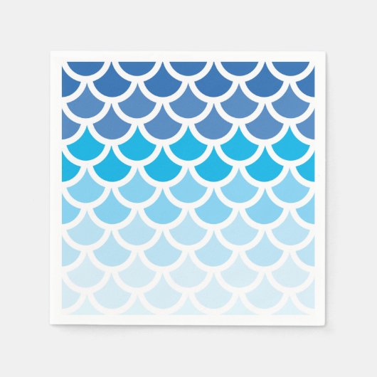 Blue Ombre Mermaid Scales Servetten (Voorkant)