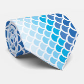 Blue Ombre Mermaid Scales Stropdas (Opgerold)