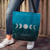 Blue ombre moons star Yoga instructeur leraar Tote Bag