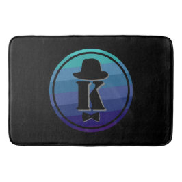 Blue Ombre Name Initiaal Monogram voor mannen Badmat