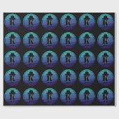 Blue Ombre Name Initiaal Monogram voor mannen Cadeaupapier (Vlak)