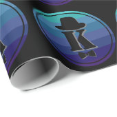 Blue Ombre Name Initiaal Monogram voor mannen Cadeaupapier (Rol Hoek)