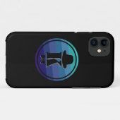 Blue Ombre Name Initiaal Monogram voor mannen Case-Mate iPhone Case (Achterkant (horizontaal))