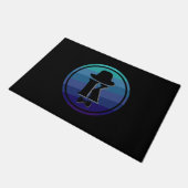 Blue Ombre Name Initiaal Monogram voor mannen Deurmat (Schuin)