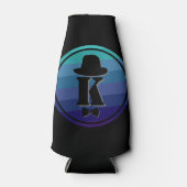 Blue Ombre Name Initiaal Monogram voor mannen Flesjeskoeler (Voorkant)