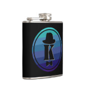 Blue Ombre Name Initiaal Monogram voor mannen Heupfles (Rechts)